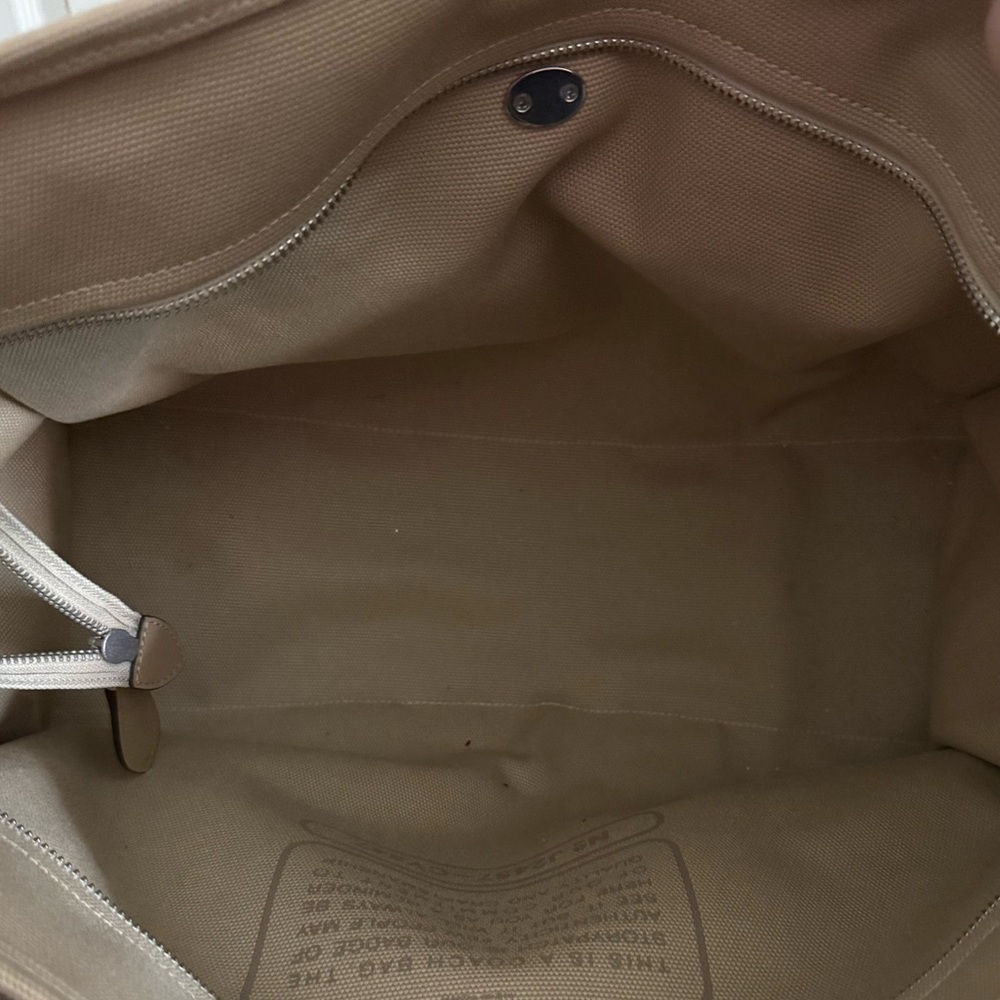 Coach Tan Canvas Tote Bag - Picture 4 of 4